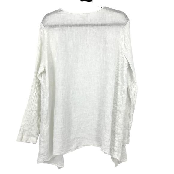 J. Jill Pure Jill Linen Open Front Cardigan Wrap Womens Size Large White - Picture 2 of 7